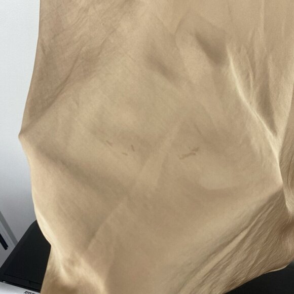 Free People Women's Satin Metallic Maxi Skirt Size 4 Gold Flowy Lightweight - Picture 2 of 9